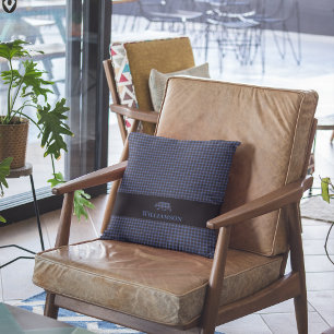 Cojín Decorativo Oso Monograma Rústico   Negro azul