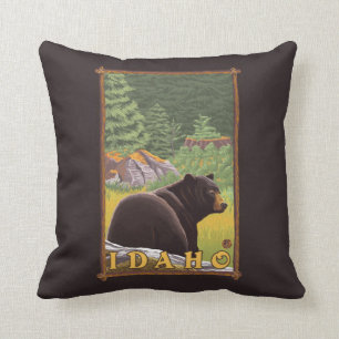 Cojín Decorativo Oso negro en el bosque - Idaho