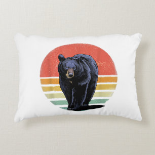 Cojín Decorativo Oso negro retro vintage