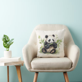 Cojín Decorativo Oso Panda Con Bambú