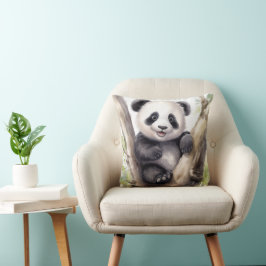 Cojín Decorativo Oso Panda En Árbol De Bambú