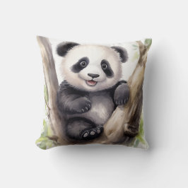 Cojín Decorativo Oso Panda En Árbol De Bambú