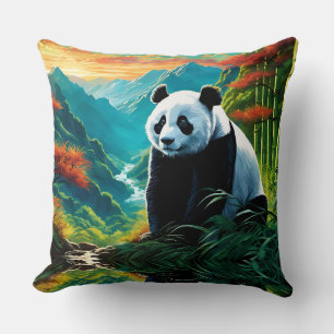 Cojín Decorativo Oso panda en las nubes