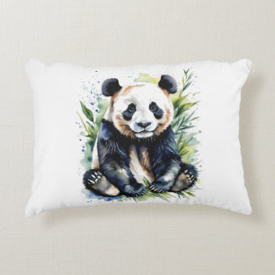Cojín Decorativo Oso panda hermoso acuarela