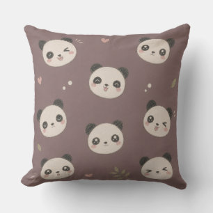 Cojín Decorativo Oso Panda Morado Acogedor 