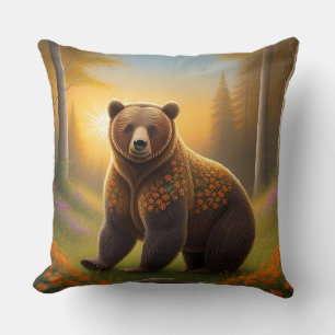 Cojín Decorativo Oso Pardo Majestuoso