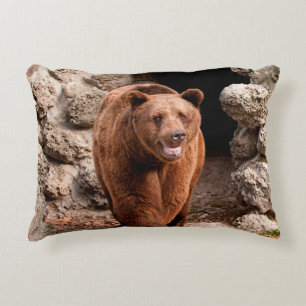 Cojín Decorativo Oso pardo (Ursus arctos) vista frontaloso,pardo,sa