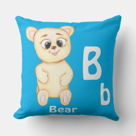 Cojín Decorativo Oso personaliza ABC: Letra B - Agrega tu nombre