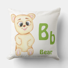 Cojín Decorativo Oso personaliza ABC: Letra B - Agrega tu nombre