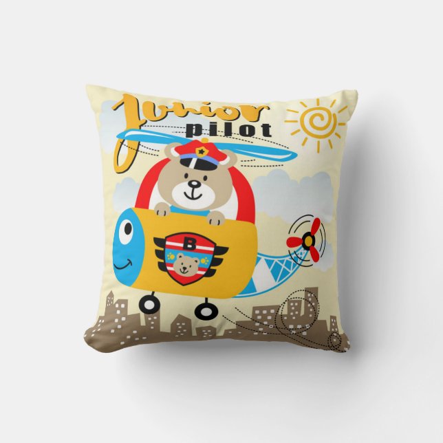 Cojín Decorativo Oso Piloto Junior (Anverso)