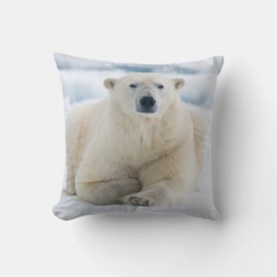 Cojín Decorativo Oso polar adulto en el hielo de verano
