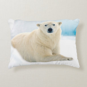 Cojín Decorativo Oso polar adulto gran verraco en el hielo de veran
