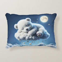 Cojín Decorativo Oso Polar Cub belleza nubes esponjosas