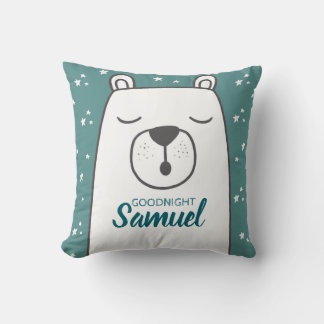 Cojín Decorativo Oso Polar Cuto con Nursera de Nombre Personalizado