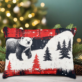 Cojín Decorativo Oso Polar de Búfalo Rojo