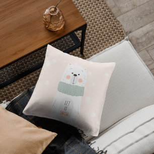 Cojín Decorativo Oso polar - Déjalo nevar - Invierno lindo / Navida