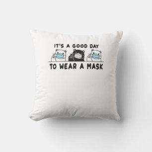 Cojín Decorativo Oso Polar Oso Negro Con Máscara De Cara Cute Fundi