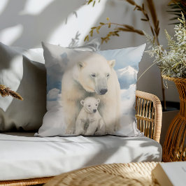 Cojín Decorativo Oso Polar y Elegancia Cubo Ártico
