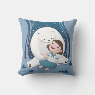 Cojín Decorativo Oso polar y Ilustracion infantil