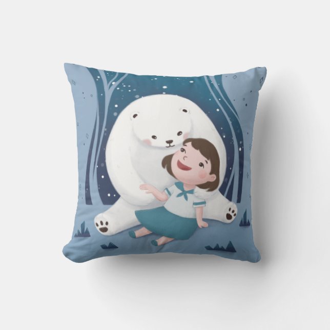 Cojín Decorativo Oso polar y Ilustracion infantil (Anverso)