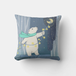 Cojín Decorativo Oso Polar y la Luna
