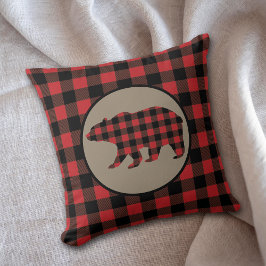 Cojín Decorativo Oso rojo de relleno de búfalo