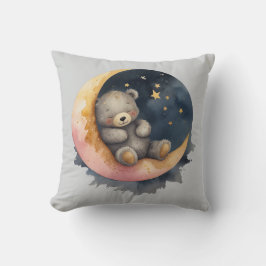 Cojín Decorativo Oso somnoliento en la luna