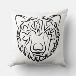Cojín Decorativo Oso tribal blanco y negro