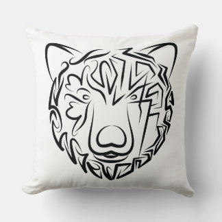 Cojín Decorativo Oso tribal blanco y negro