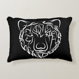 Cojín Decorativo Oso tribal blanco y negro