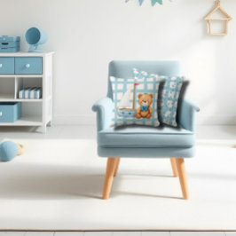 Cojín Decorativo Oso y anclas náuticos