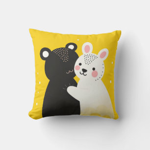 Cojín Decorativo Oso y conejo lindos