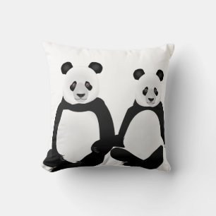 Cojín Decorativo Oso y ositos de panda blancos y negros