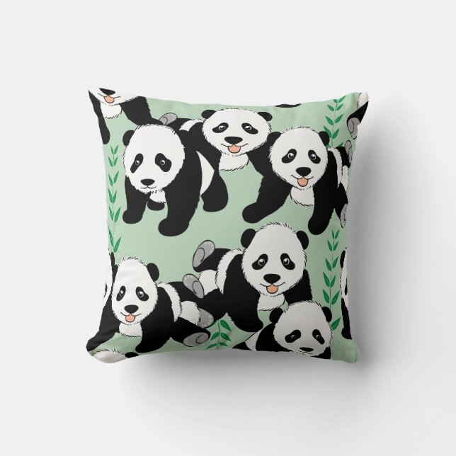 Cojín Decorativo Osos de panda gráficos (Anverso)