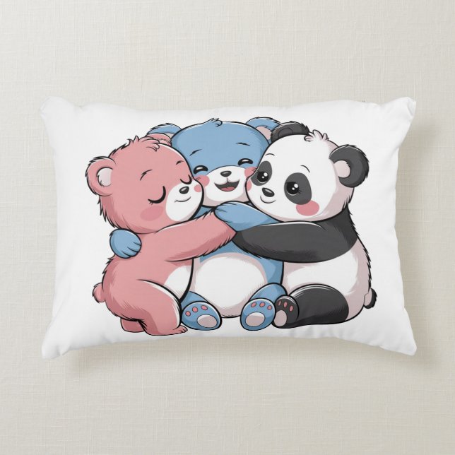 Cojín Decorativo Osos de peluche con panda (Anverso)