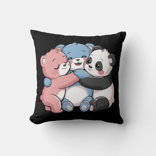 Cojín Decorativo Osos de peluche con panda (Anverso)