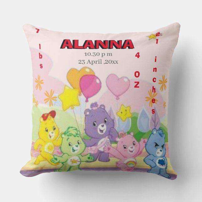 Cojín Decorativo Osos de Teddy celebran las estadísticas de natalid (Anverso)