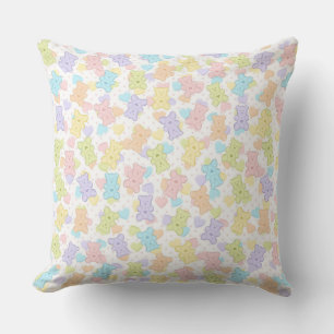 COJÍN DECORATIVO OSOS TEDDY DE COLOR PASTEL
