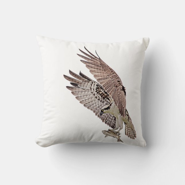 Cojín Decorativo Osprey con un pescado (Anverso)