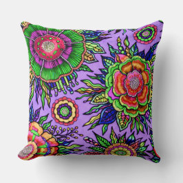 Cojín Decorativo OSTARA: Violeta Místico - Almohadón Maximalista