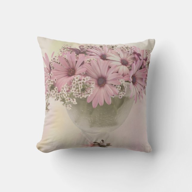 Cojín Decorativo Osteospernum rosa (Anverso)