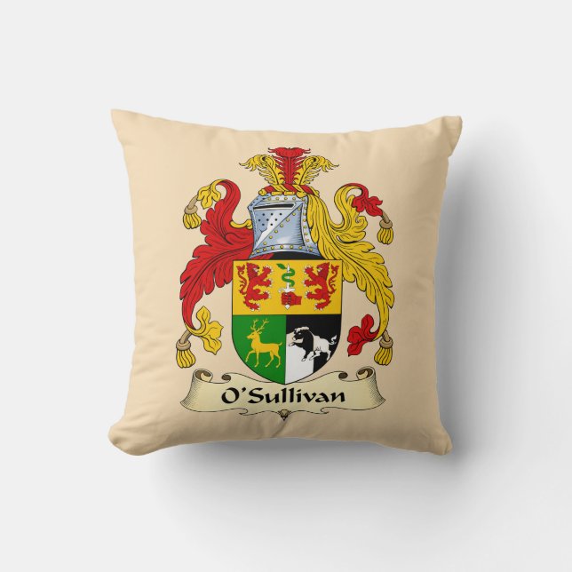 Cojín Decorativo O'Sullivan Family Coat of Arms Throw Pillow (Anverso)
