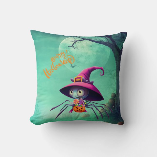 Cojín Decorativo Otoño/araña/bruja/halloween (Anverso)