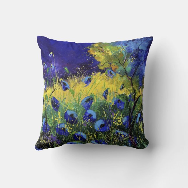 Cojín Decorativo Otoño azul, arte (Reverso)