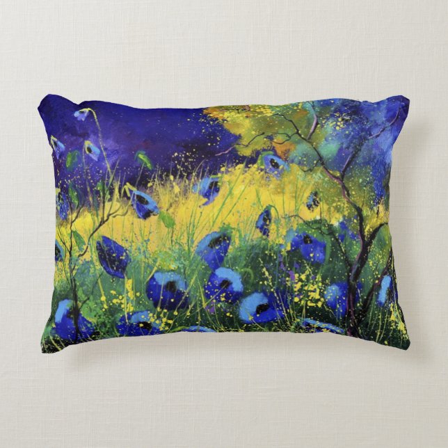 Cojín Decorativo Otoño azul, arte (Anverso)