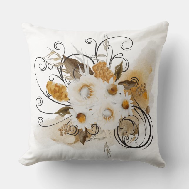 Cojín Decorativo Otoño Bouquet con Swirl (Anverso)