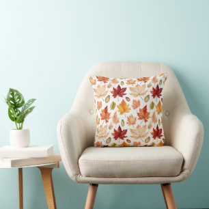 Cojín Decorativo Otoño Cae Deja El Patrón De Boho Marrón Terracotta