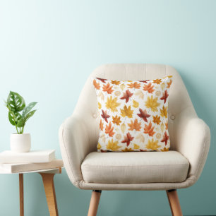 Cojín Decorativo Otoño Cae Deja El Patrón De Boho Marrón Terracotta
