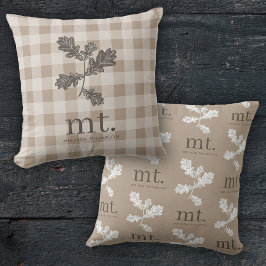 Cojín Decorativo Otoño Caída Taupe Tocó Iniciales Monográficas Mode