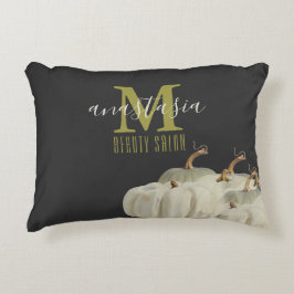 Cojín Decorativo Otoño Calabazas blancas de oro Salón de belleza ne